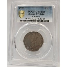 AUSTRALIA 1923 . HALF 1/2  PENNY . GENUINE